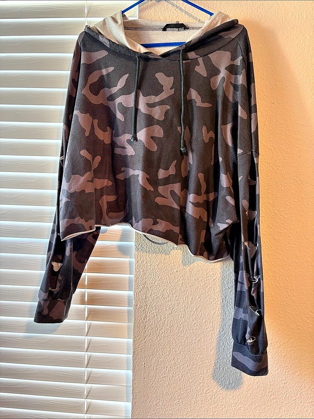 SHEIN CURVE Camo Hoodie Black & Brown 4XL